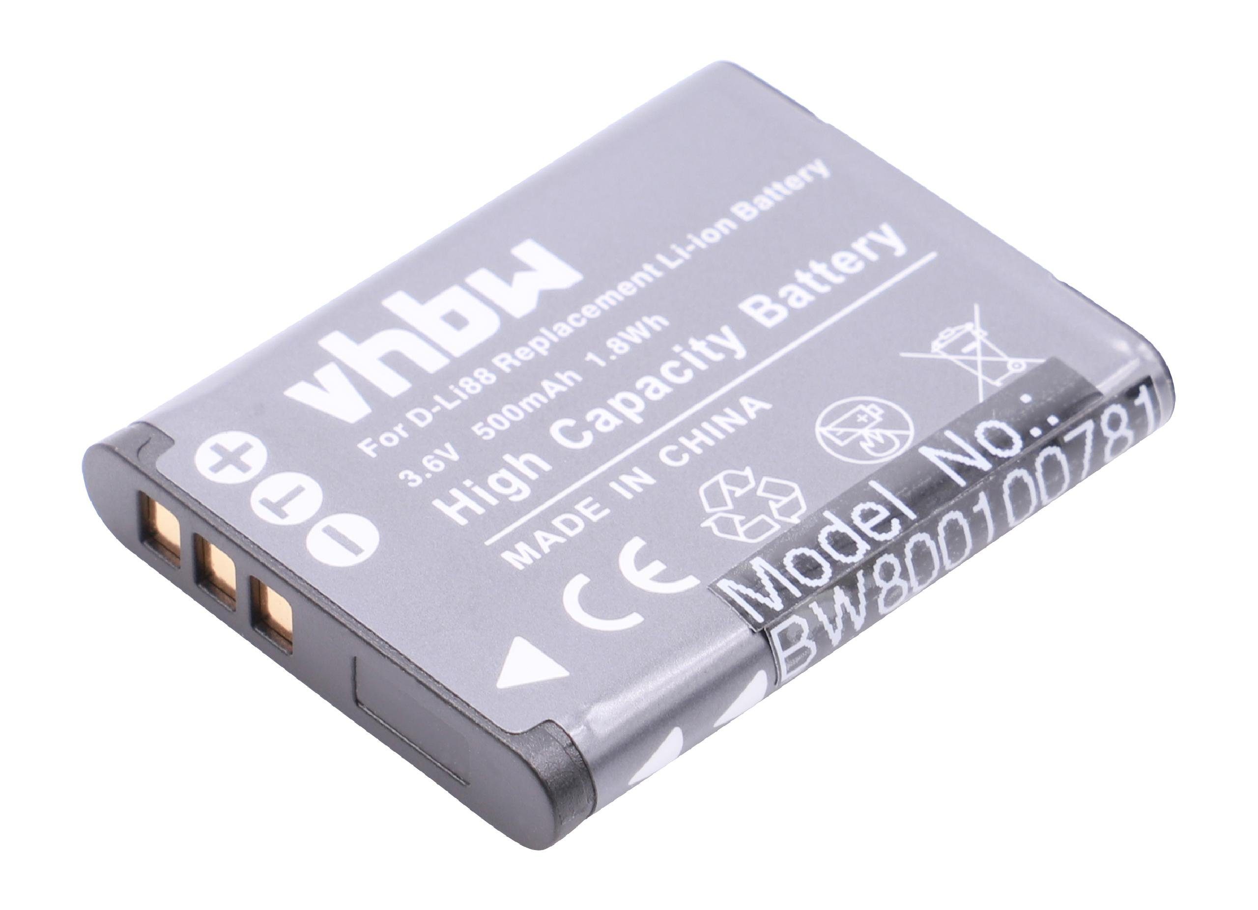 vhbw Kamera-Akku passend für Kompatibel mit Pentax Optio i90, H90, P70, P80, NB1000, RS1000, WS80, W90 Kamera / Foto Kompakt (500mAh, 3,6V, Li-Ion) 500 mAh