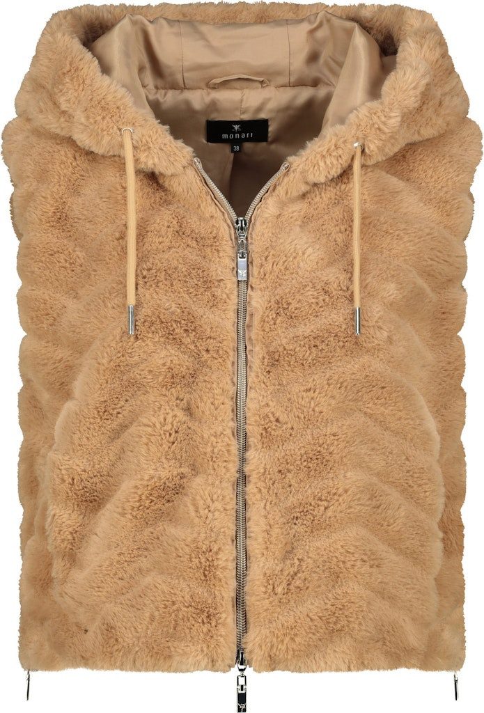 Monari Strickweste 809275 Kapuze und Reißverschluss für praktischen Komfort günstig online kaufen