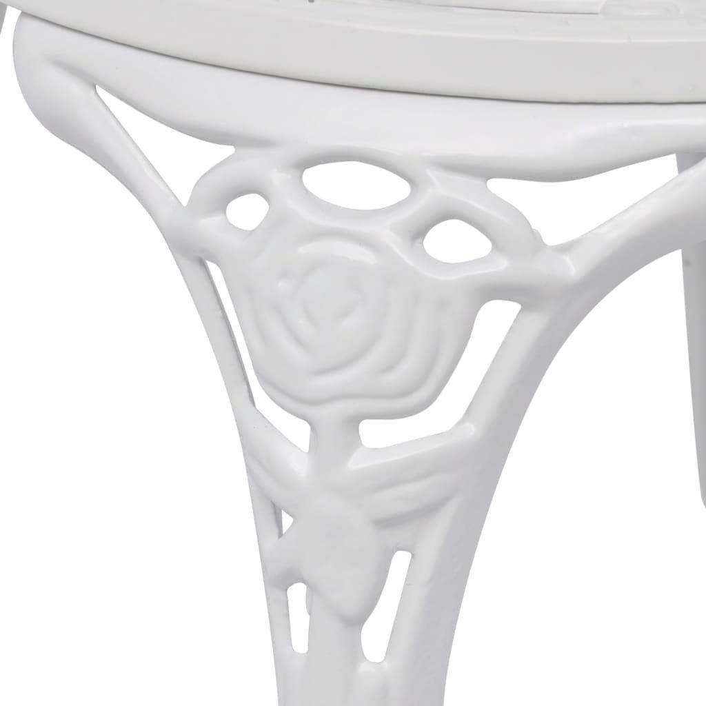 2 Bistro-Stühle Weiß Gartenstuhl Aluminiumguss Stk. furnicato