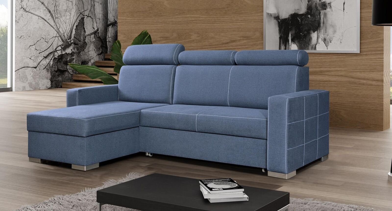 JVmoebel Ecksofa Luxus Blaues Ecksofa Moderne L-Form Couch stilvolles Design Neu, Made in Europe