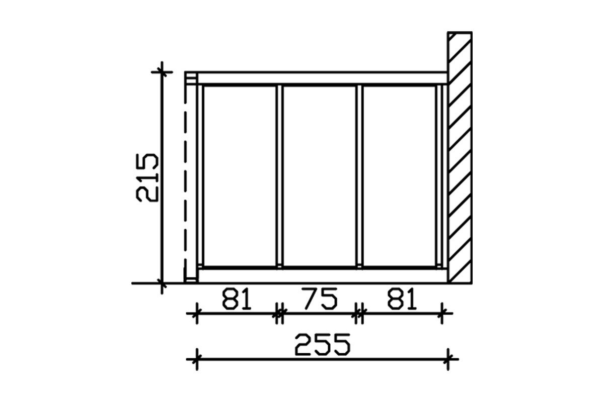 Thumbnail - Skanholz Carport-Seitenwand, BxH:255x200 cm, m. Polycarbonat, Wandanbau
