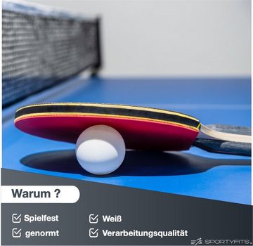 Sportyfits® Tischtennisball 48x Tischtennisbälle Bälle weiß Set 40 mm PingPong für Training (48 Stück)