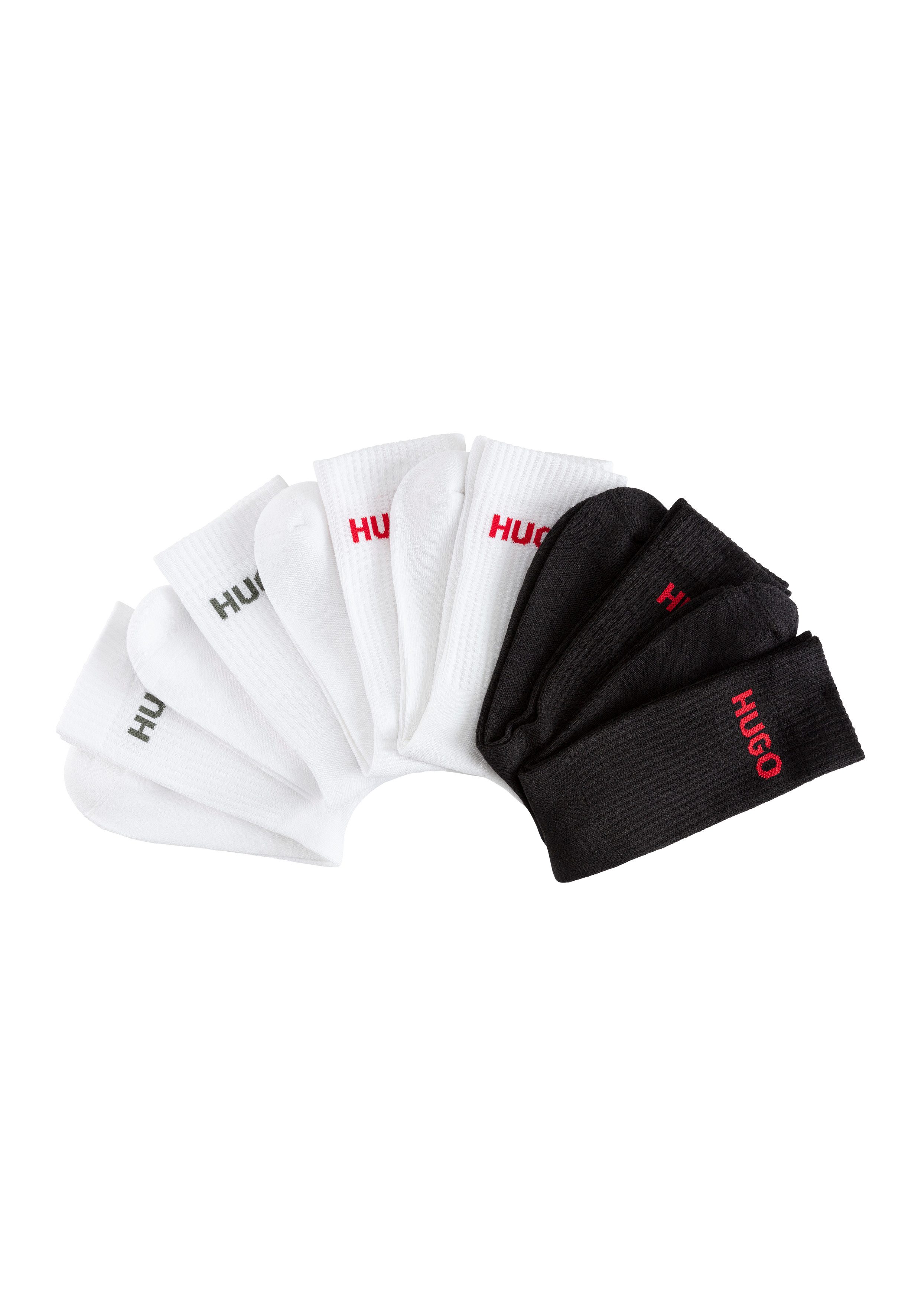 HUGO Socken 6P QS RIB LOGO CC (Packung, 6-Paar, 6er Pack) mit eingestrickte günstig online kaufen