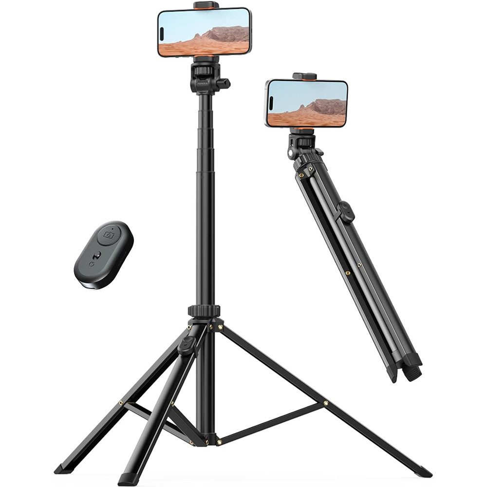 TUWENA Handy-Halterung Handy-Stativ & Selfie Stick 180cm, Handystativhalter mit Fernauslöser, (Erweiterbarer Handystativhalter mit Fernauslöser Kompatibel Smartphone)