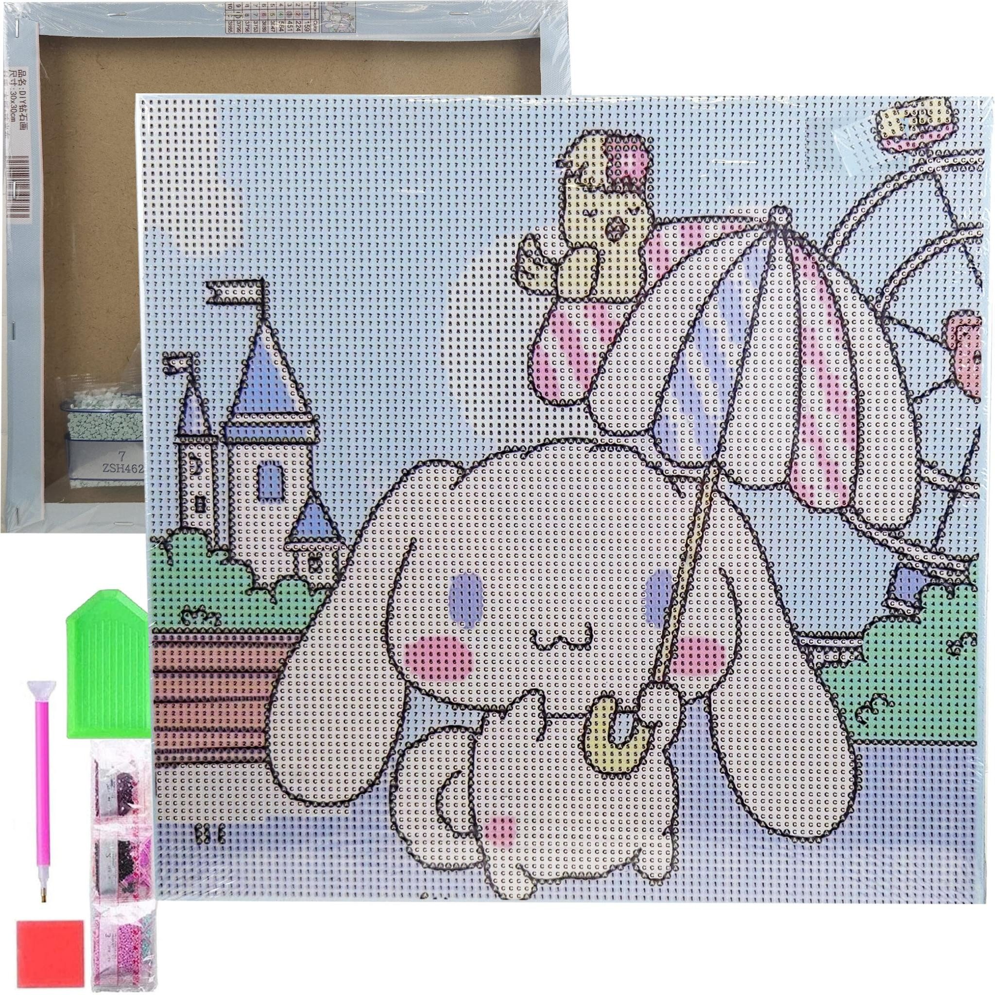 LA CUTE Malen nach Zahlen 5d Diamond Painting Anime auf Rahmen Malen nach Zahlen 30x30cm (Komplettset für 5D Diamond Painting inklusive Leinwand, Diamanten und Werkzeugen, Diamond Painting Set mit Zubehör für DIY-Kreativität und Entspannung), 30x30cm 5D Diamond Painting mit präziser Klebeschicht & Zubehör