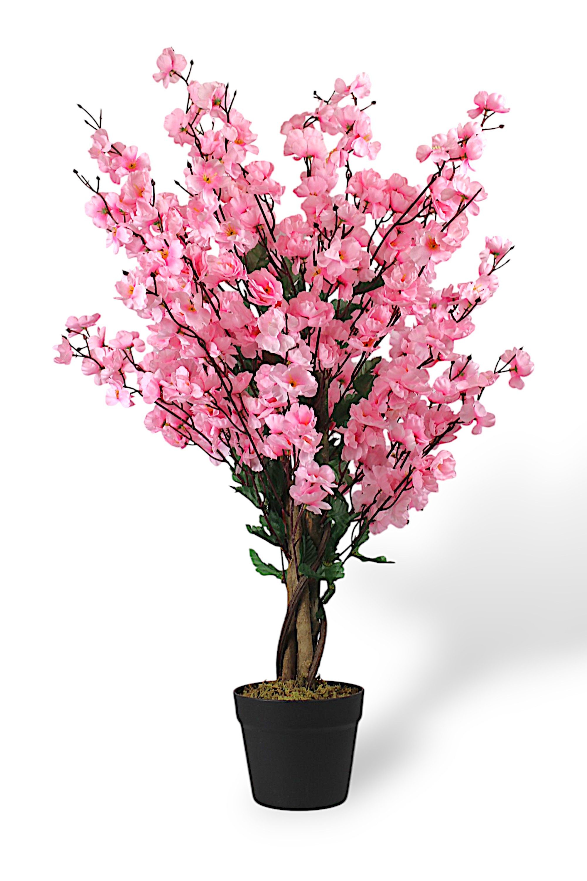 Kunstpflanze Blütenbaum Wintersweet Künstliche Pflanze Blüten Pink Deko Pfirsich, Arnusa, Höhe 90 cm, Frühlingsdeko mit Echtholzstamm – Bild 5 von 5