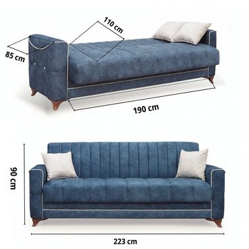gowoll 3-Sitzer Sofa mit Schlaffunktion und Stauraum Schlafsessel Gästebett