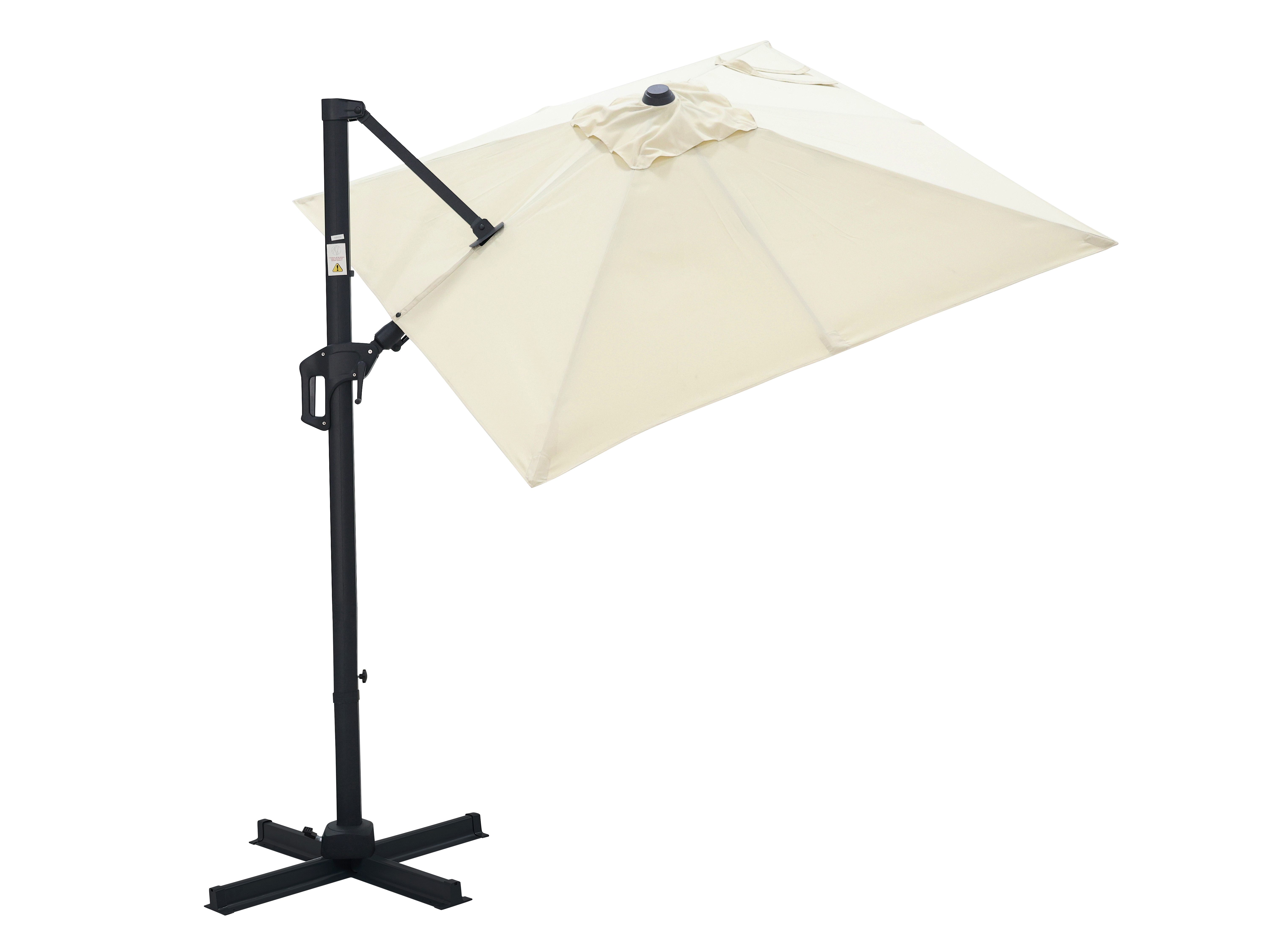 Gardissimo Ampelschirm David 210x210 cm natur quadratisch mit Ständer, LxB: 210x210 cm, Spar-Set, komplett-Set, Plattenständer, UV-Schutz 50+, 360 Grad drehbar, – Bild 5 von 5