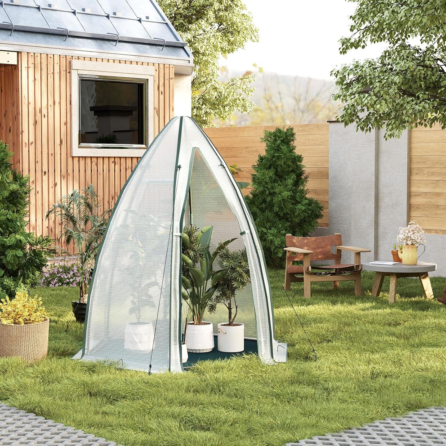 Woltu Gewächshaus, wetterfest, PE halbtransparentes Foliengewächshaus günstig online kaufen