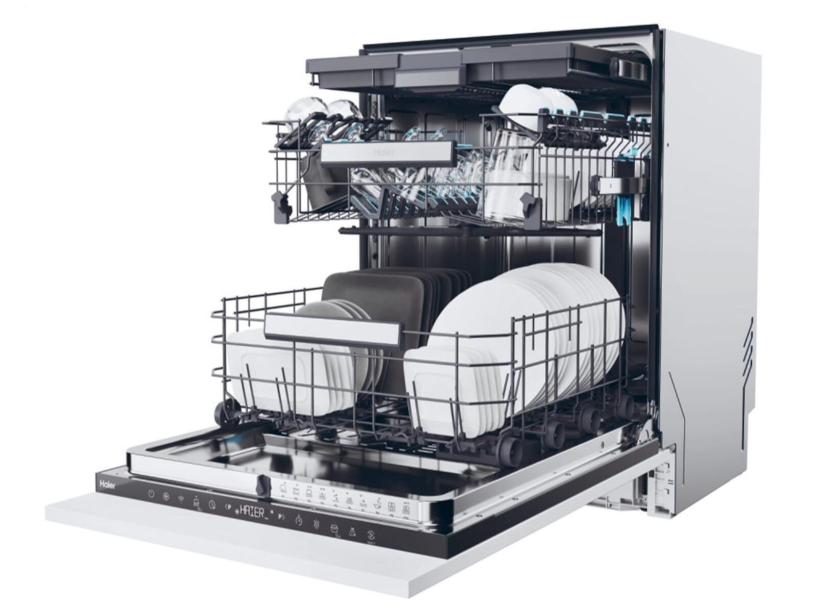 Haier vollintegrierbarer Geschirrspüler XI 6B0S3FSB-84, 9.5 l, 16 Maßgedecke, autoOpen dry autom. Türöffnung – Bild 5 von 5