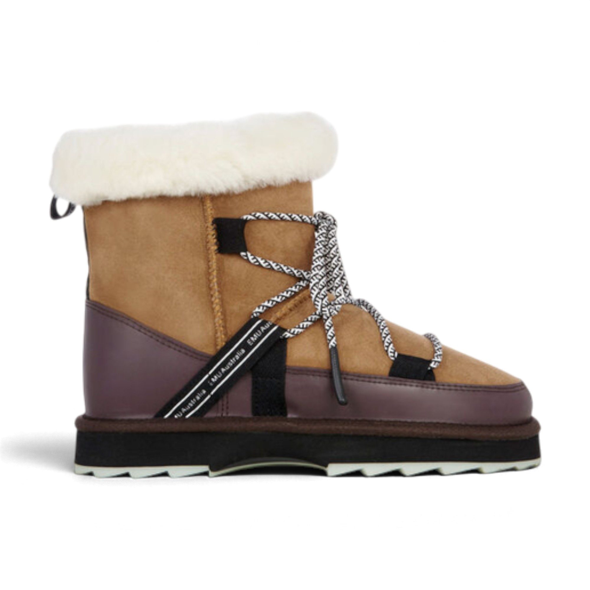 Emu Australia Blurred (Lammfell, gezähnte Gummiaußensohle) braun Damen Winterstiefel