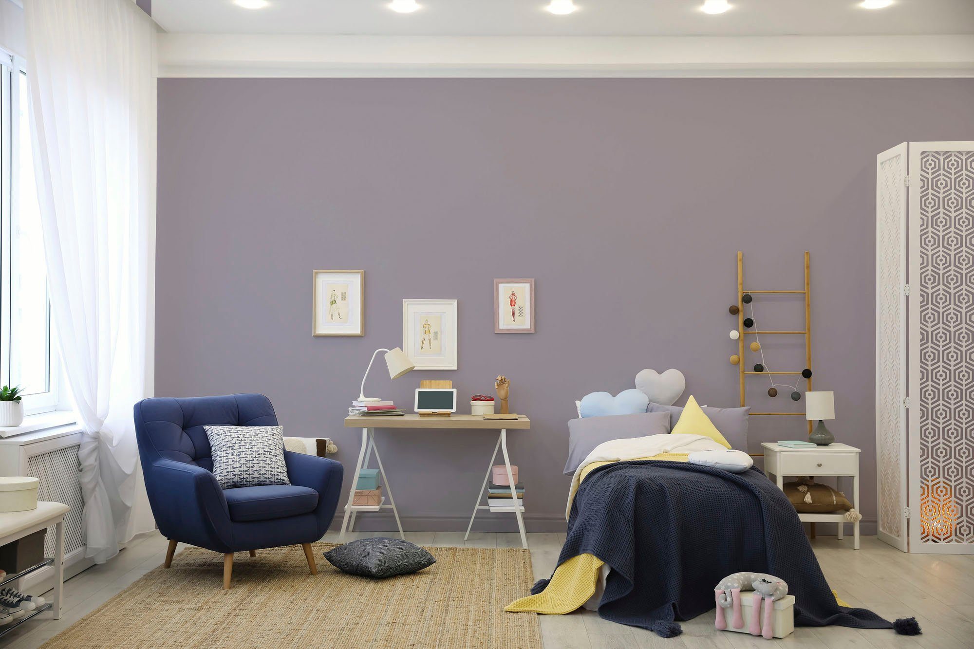 A.S. Création Flur mauve, Violett mauve Küche, c2001 Innenwandfarbe simple und Wandfarbe simple PURO für Farbwelt Tuchmatt Wohnzimmer, ideal Schlafzimmer, Premium