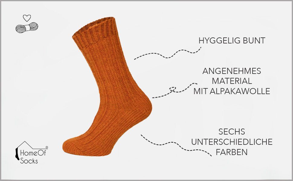 mit Strapazierfähige mit Rot und Alpakawolle HomeOfSocks Bunte Alpakawolle und Wolle Socken 40% Socken und Socken warme Umschlag mit Wollanteil