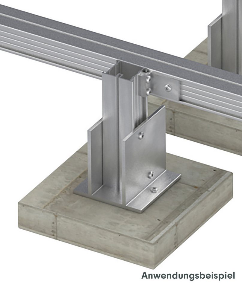 Thumbnail - UKAL Profilverbinder UKAL Aluminium Bodenstützadapter Sicher vor Verrutschen Stück blank, für Bodenanker, Verlängerung U...