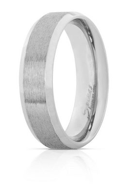 BUNGSA Fingerring Ring mit schrägem Rand Silber aus Edelstahl Unisex (Ring, 1-tlg), Damen Herren