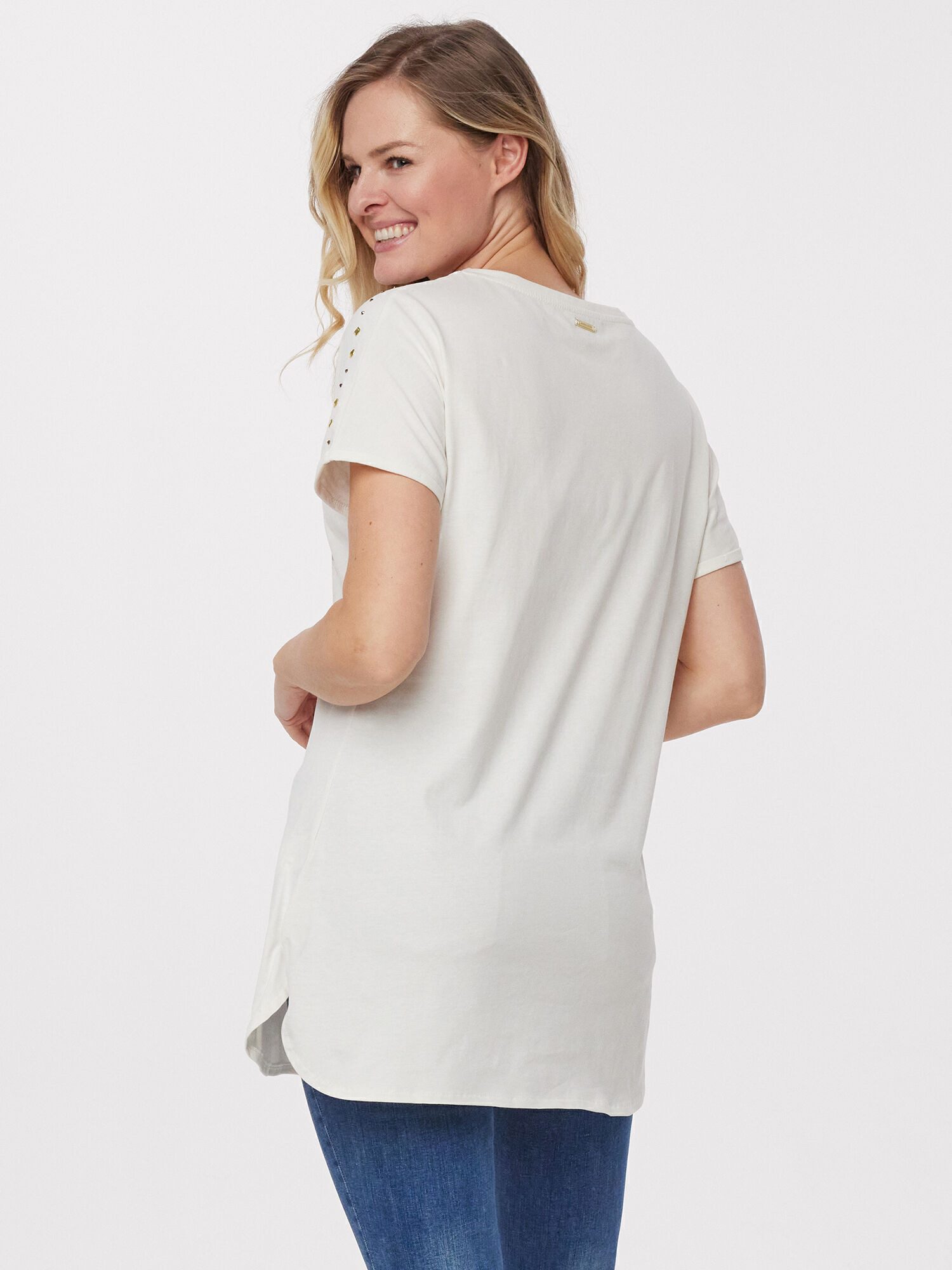 Sarah Kern Langarmshirt Kurzarmshirt Figurumspielend mit auffälligem Tiger- günstig online kaufen