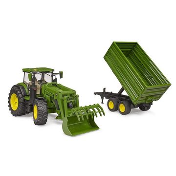 Bruder® Spielzeug-Traktor 03155 - John Deere 7R 350 mit Frontlader und Anhänger, Maßstab 1:16, Grün, Spielzeugtraktor