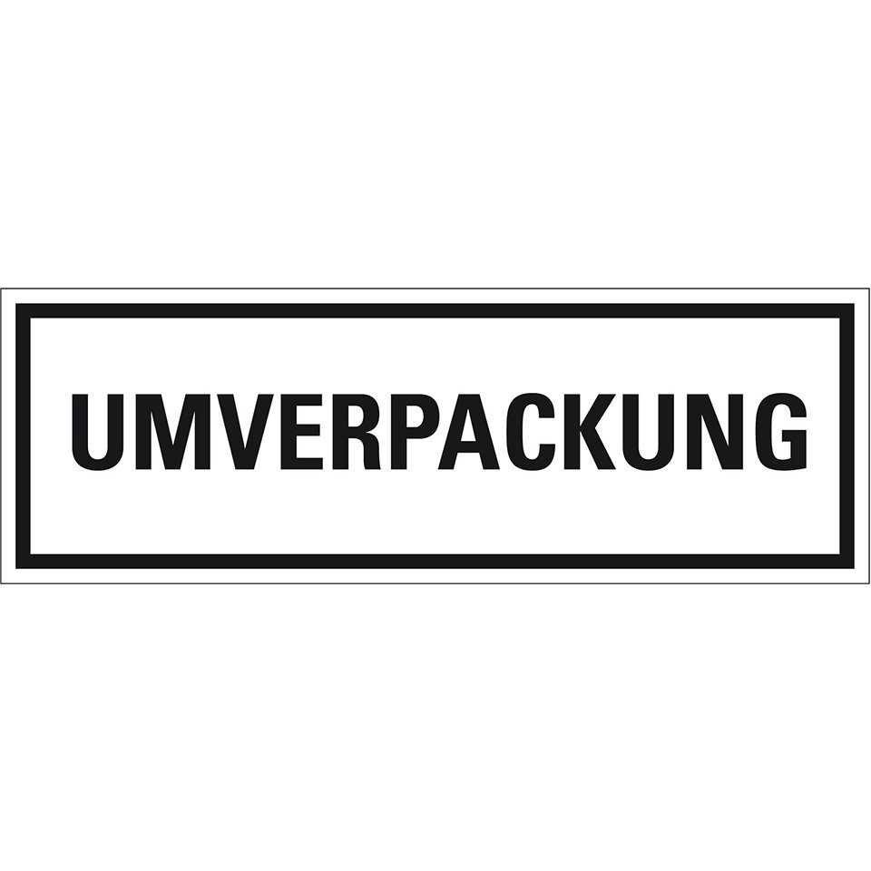 Hinweisschild VerPackskennz. UMVERPack, Haftpapier, permanent, 147x50mm, 500/Rolle