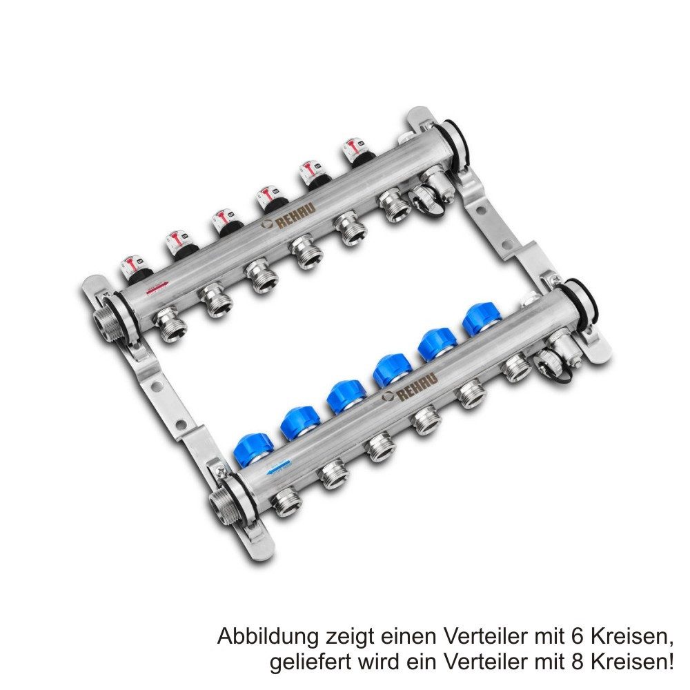 Rehau Полы с подогревом Rehau Verteiler HKV-D Easyflow Edelstahl für 8 Heizkreise
