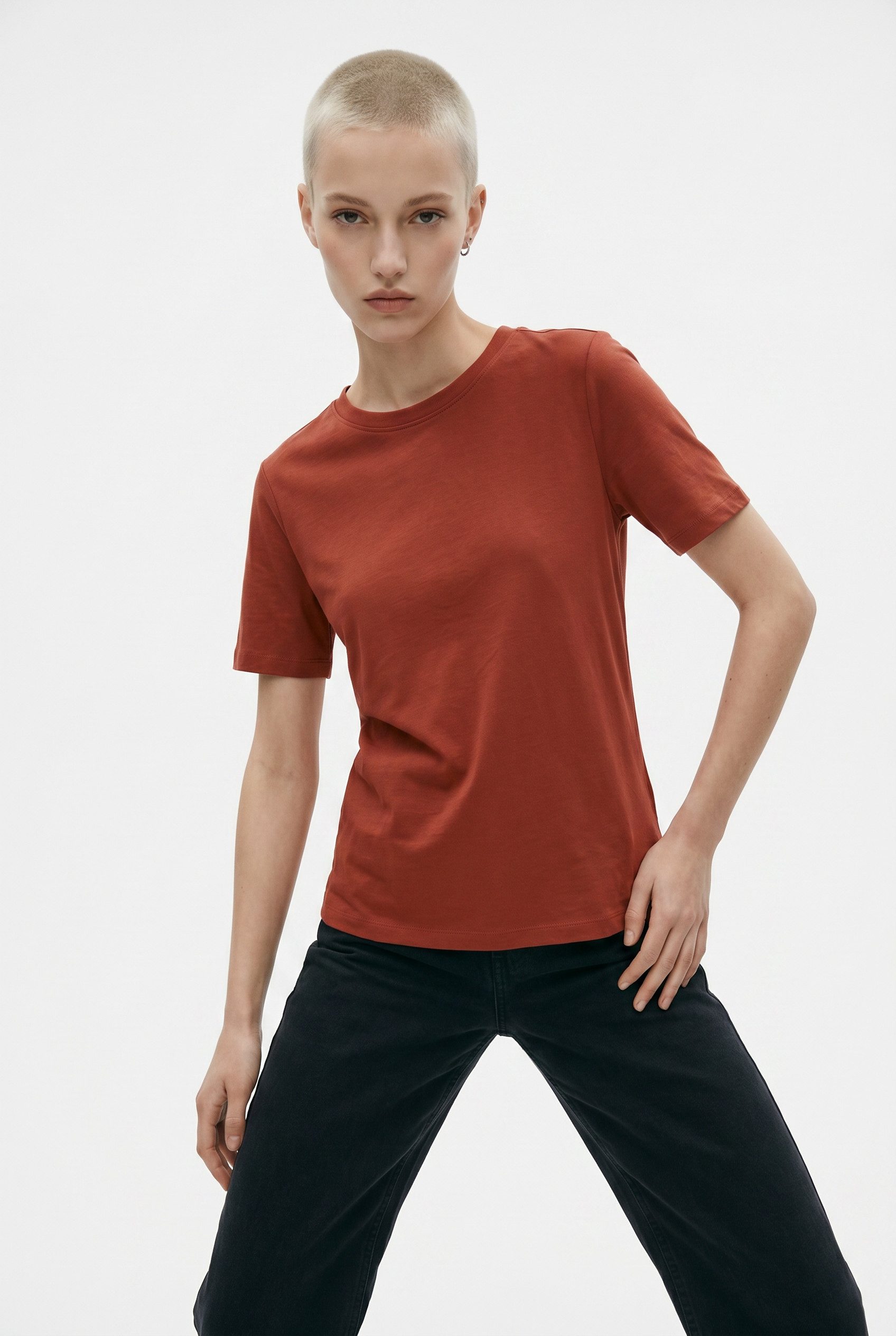 Vero Moda Kurzarmshirt VMPAULINA SS T-SHIRT GA JRS NOOS Baumwolle, regular fit