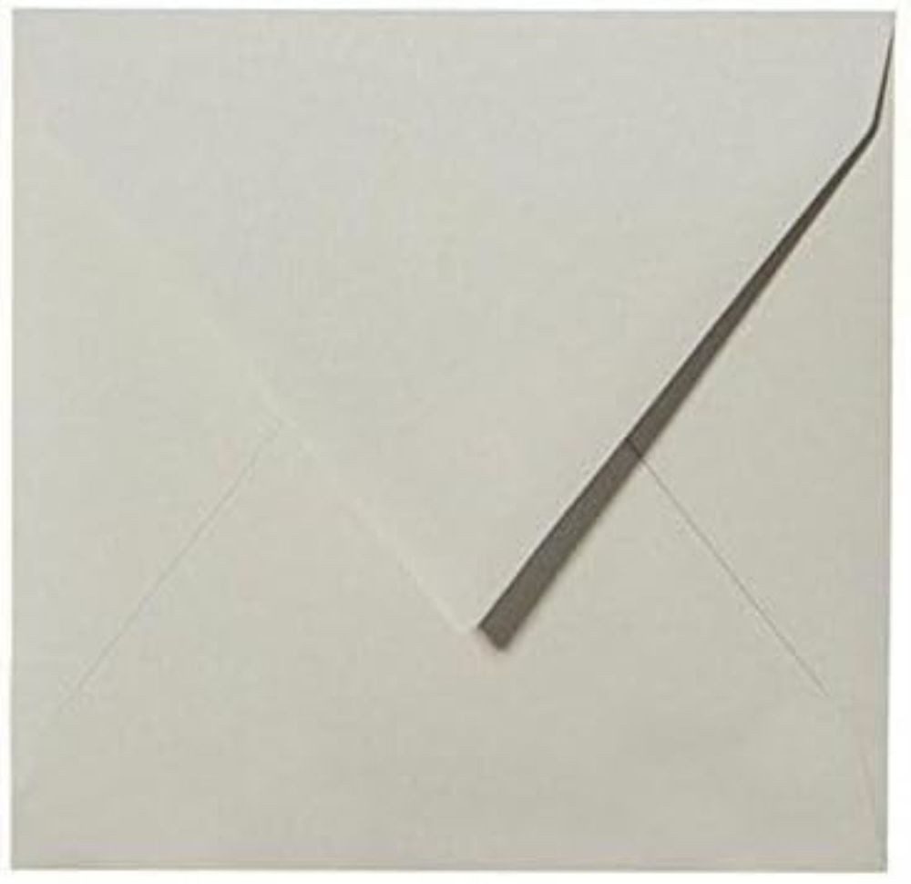 Briefumschläge24Plus Briefumschlag 25 St. 11 x 11 cm Briefumschläge Quadratisch feuchtklebend Hell Grau, 11 x 11 mm Briefumschläge Recyceltes Material