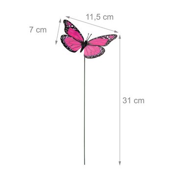 relaxdays Gartenfigur Gartendeko Schmetterling 72er Set