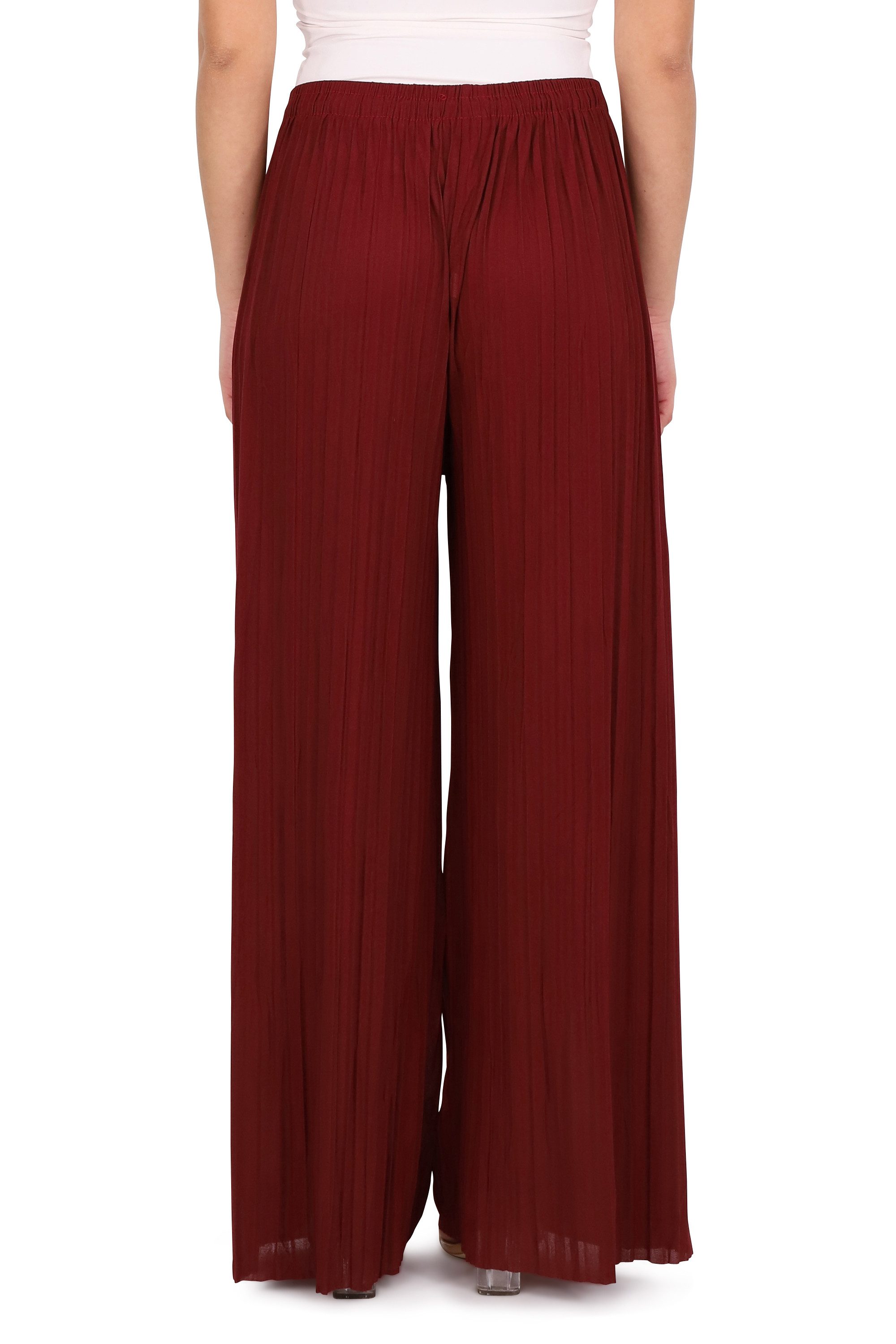 malito more than fashion Palazzohose Damen Plissee-Hose 883 Plissee Schlupfhose mit elastischem Bund 883