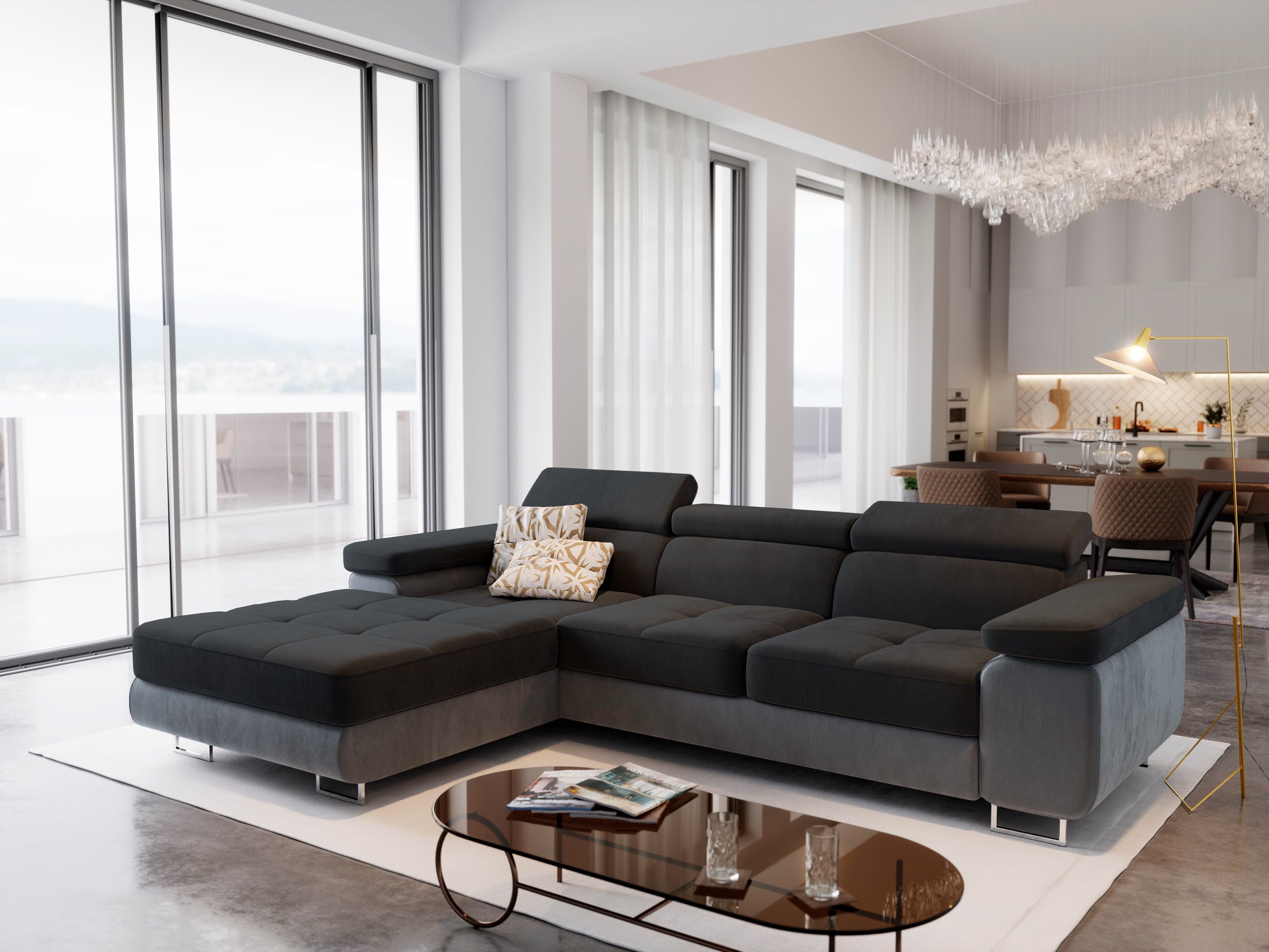 Masseno Ecksofa ELMA mit Schlaffunktion L-Form, günstig online kaufen
