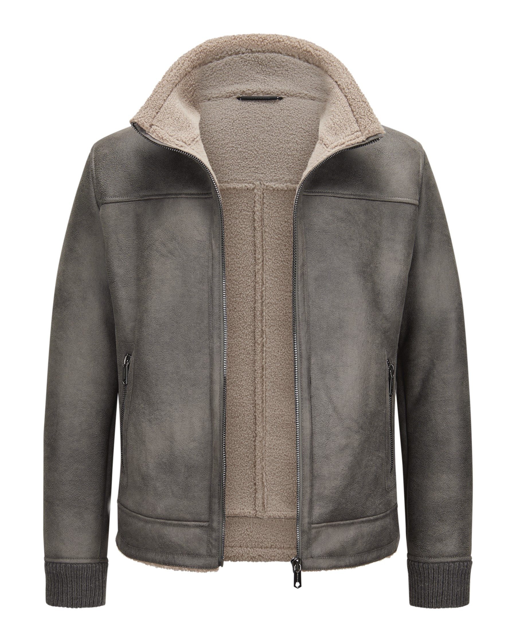 Milestone Fellimitatjacke MSRiano Vintage-Lammfelloptik, Webpelz-Innenseite & wasserabweisend