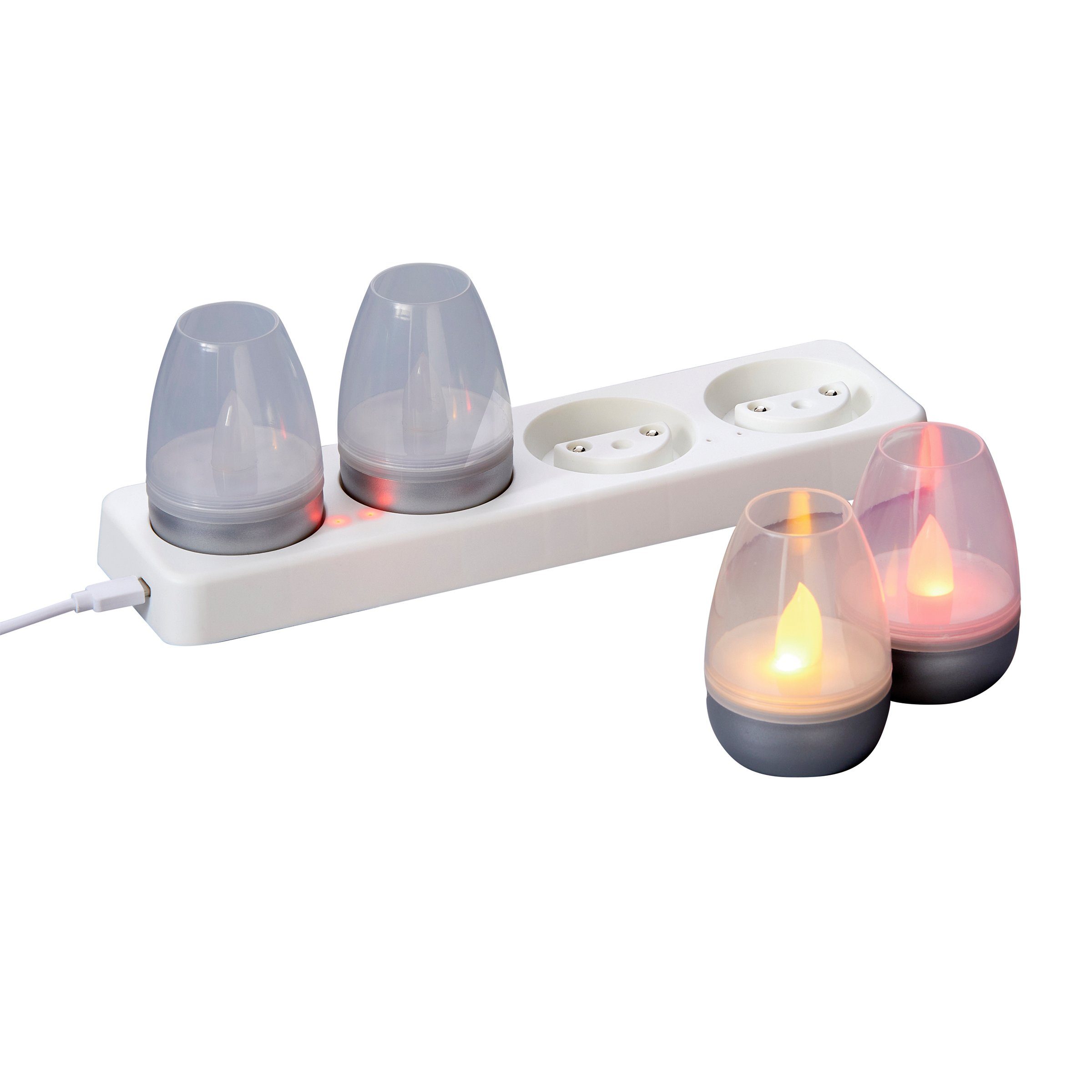 Northpoint LED Dekolicht LED Akku Lounge Lights Kabellos für Innen und Außen RGBW Flackereffekt