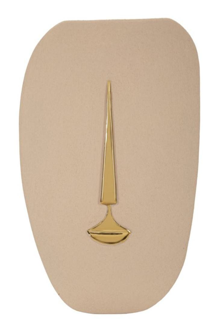 Mauro Ferretti Wandbild Lagos Wanddekoration 25 x 39,5 x 6,5 cm Keramik Beige Gold