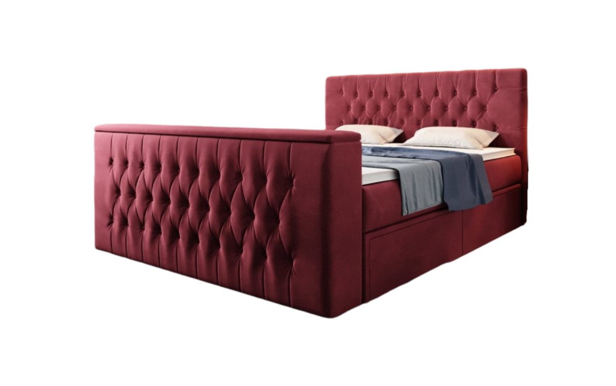 Luxusbetten24 Boxspringbett Velano, mit TV Lift und Stauraum