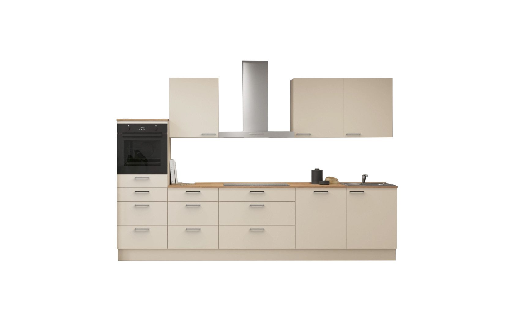 nobilia® Küchenzeile Tallrik, individuell anpassbar, gratis Küchenplanung mit Profis, (Breite 330 cm), vormontiert, wahlw. mit E-Geräten, inkl. Lieferung