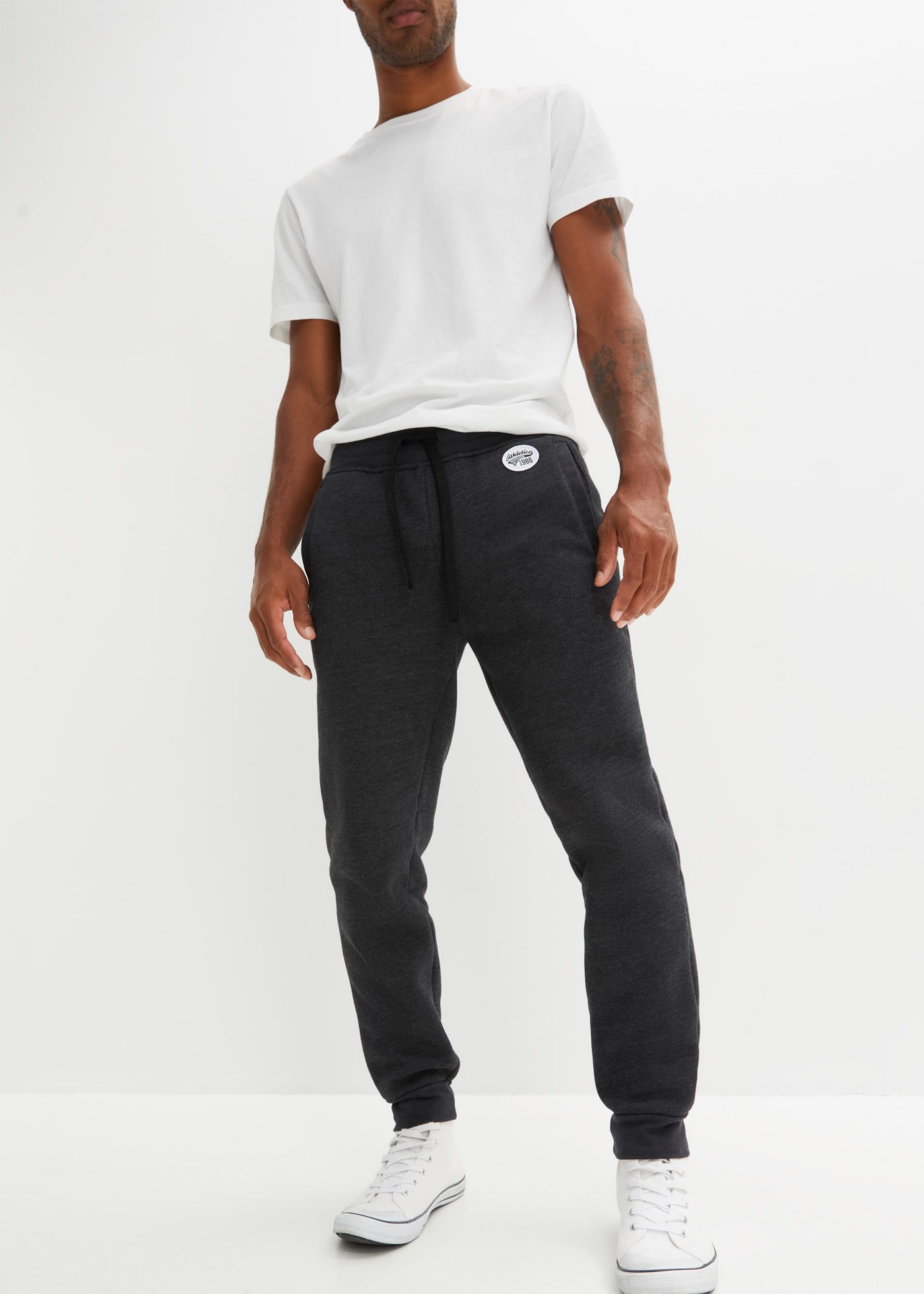 bonprix Sweathose aus Baumwolle, Polyester und Elasthan, mit Teddyfutter, Regular Fit