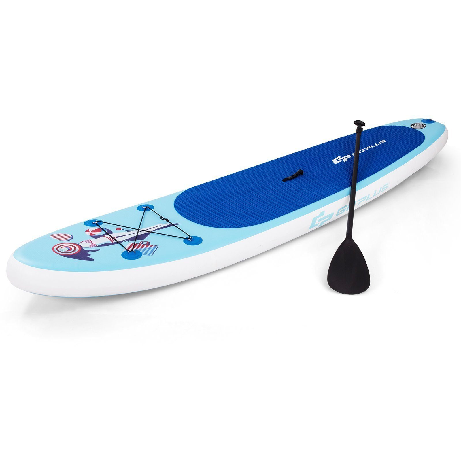 COSTWAY SUP-Board Stand Up Paddling Board, Blau aufblasbar