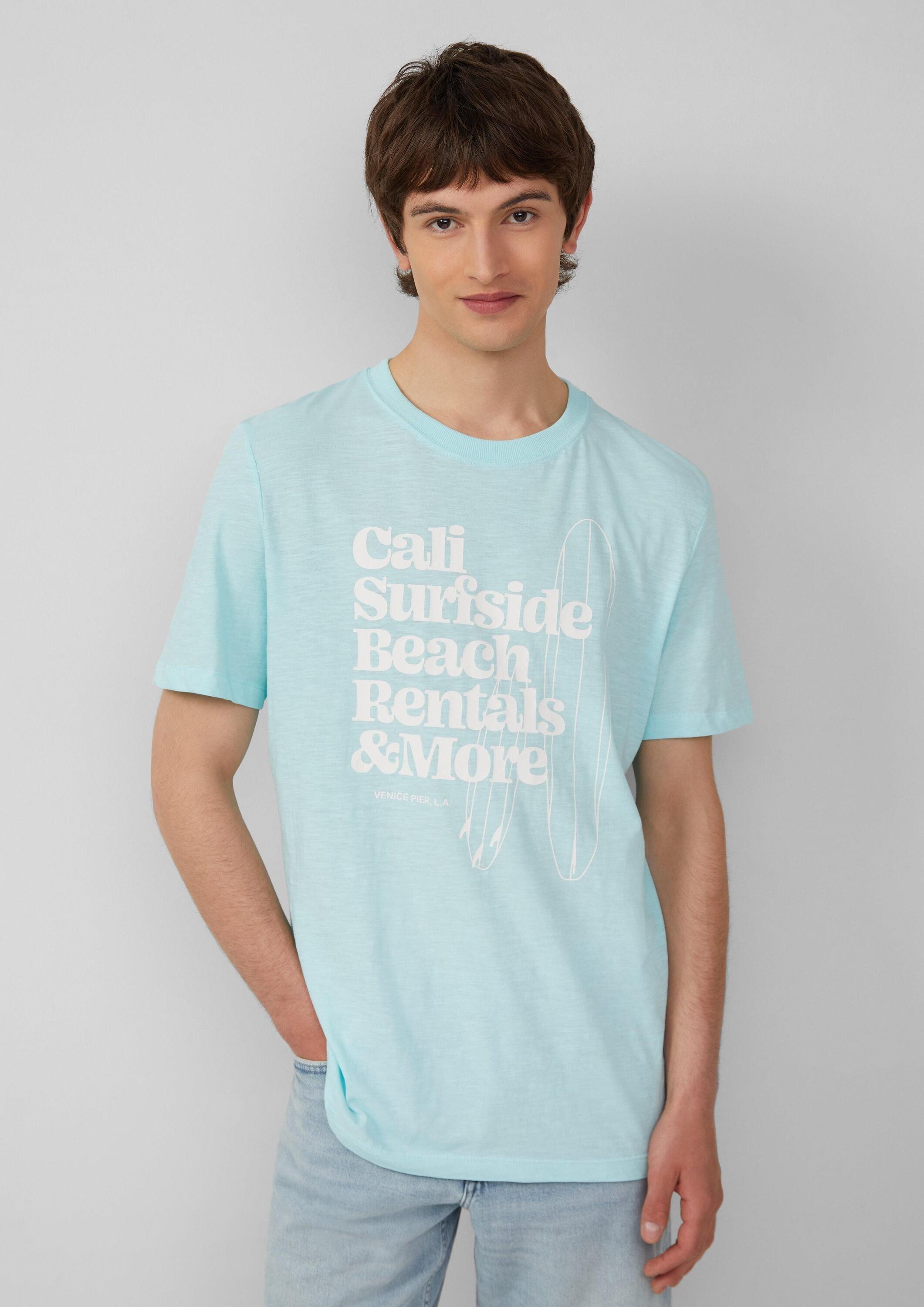 s.Oliver Kurzarmshirt T-Shirt Baumwoll-T-Shirt mit Frontprint günstig online kaufen