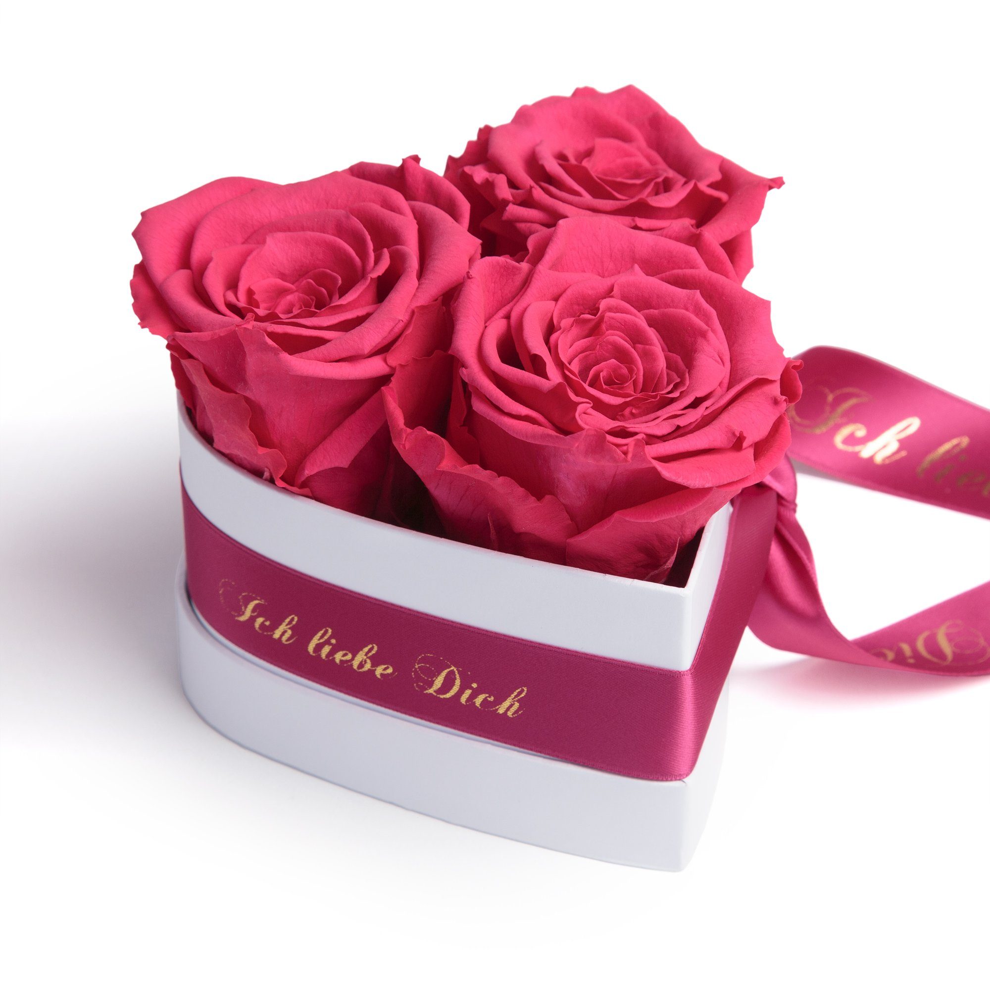 Günstigster Preis Kunstblume Rosenbox Herz 3 Sie Ich cm, pink Dich ROSEMARIE Geschenk infinity Liebesbeweis Rose, Heidelberg, Valentinstag SCHULZ liebe Höhe für 10 Rosen