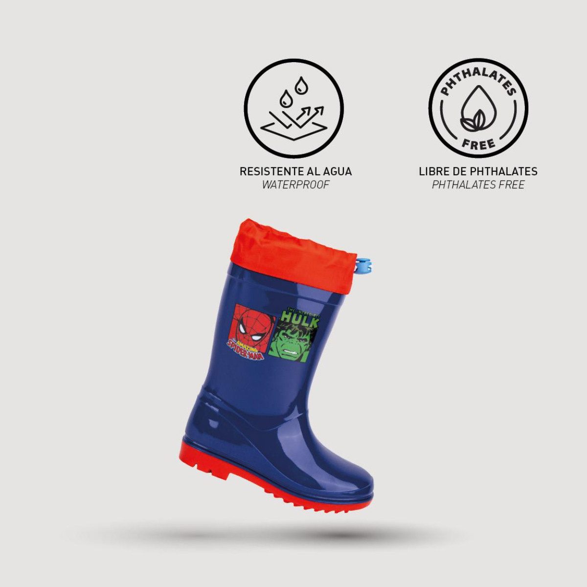 Cerda Marvel Kinder-Regenstiefel – Wasserdichte PVC für Unisex Gummistiefel