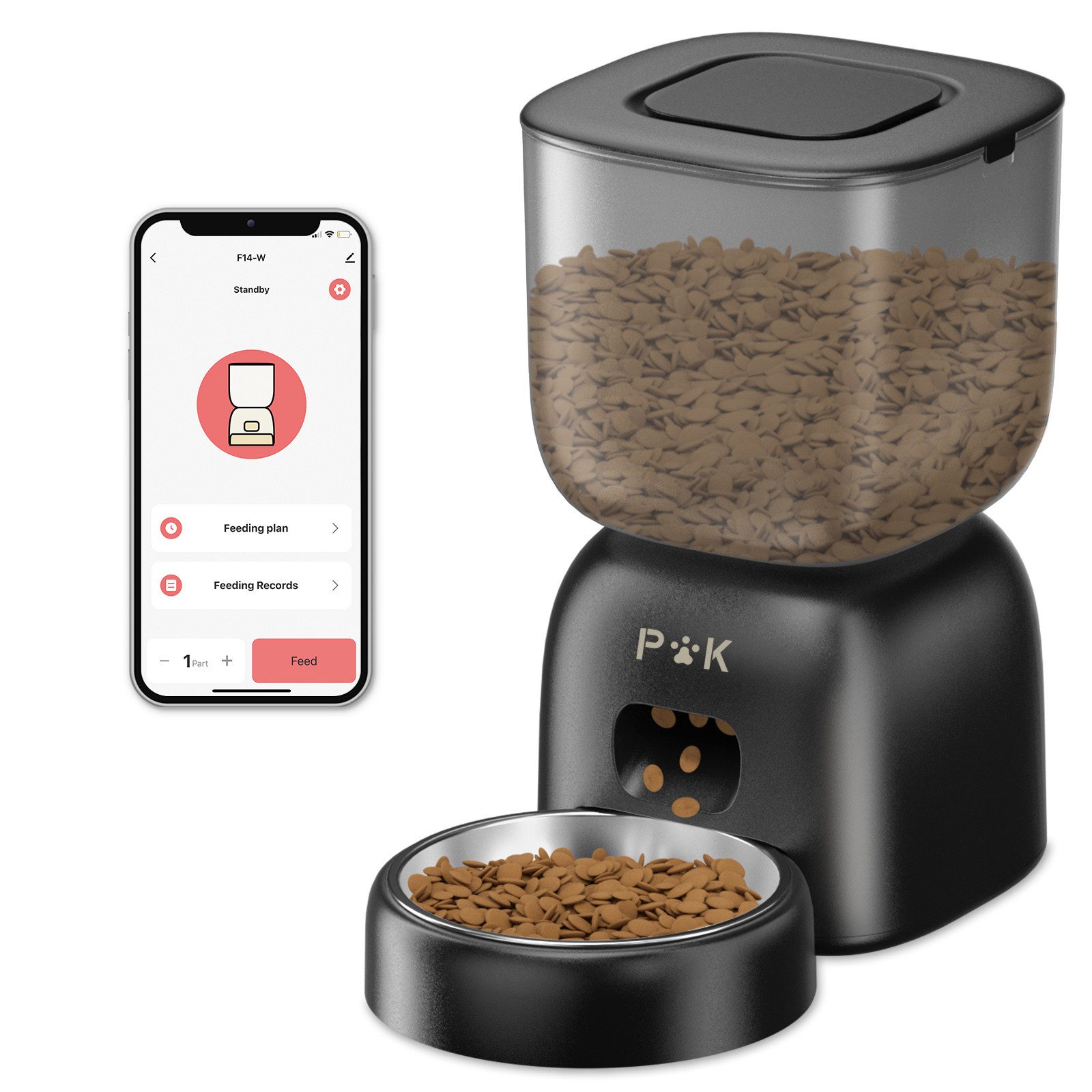 Futterautomat 3L WIFI APP Automatischer Katze Hund Automatischer Futterspender