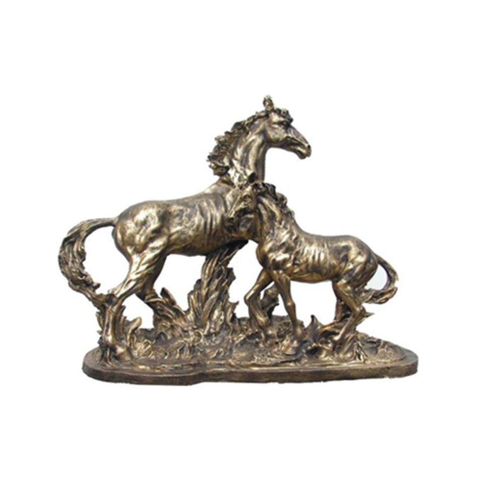 Farbig Pegasus Skulptur Dekofigur Dekoration Statuen Pferd Kupfer pesare JVmoebel