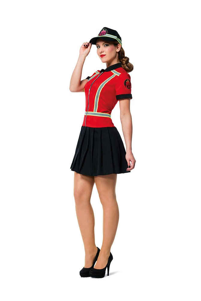 Karneval-Klamotten Kostüm Feuerwehr rot Damenkostüm Feuerwehrfrau, Feuerwehrkleid Damen Uniform