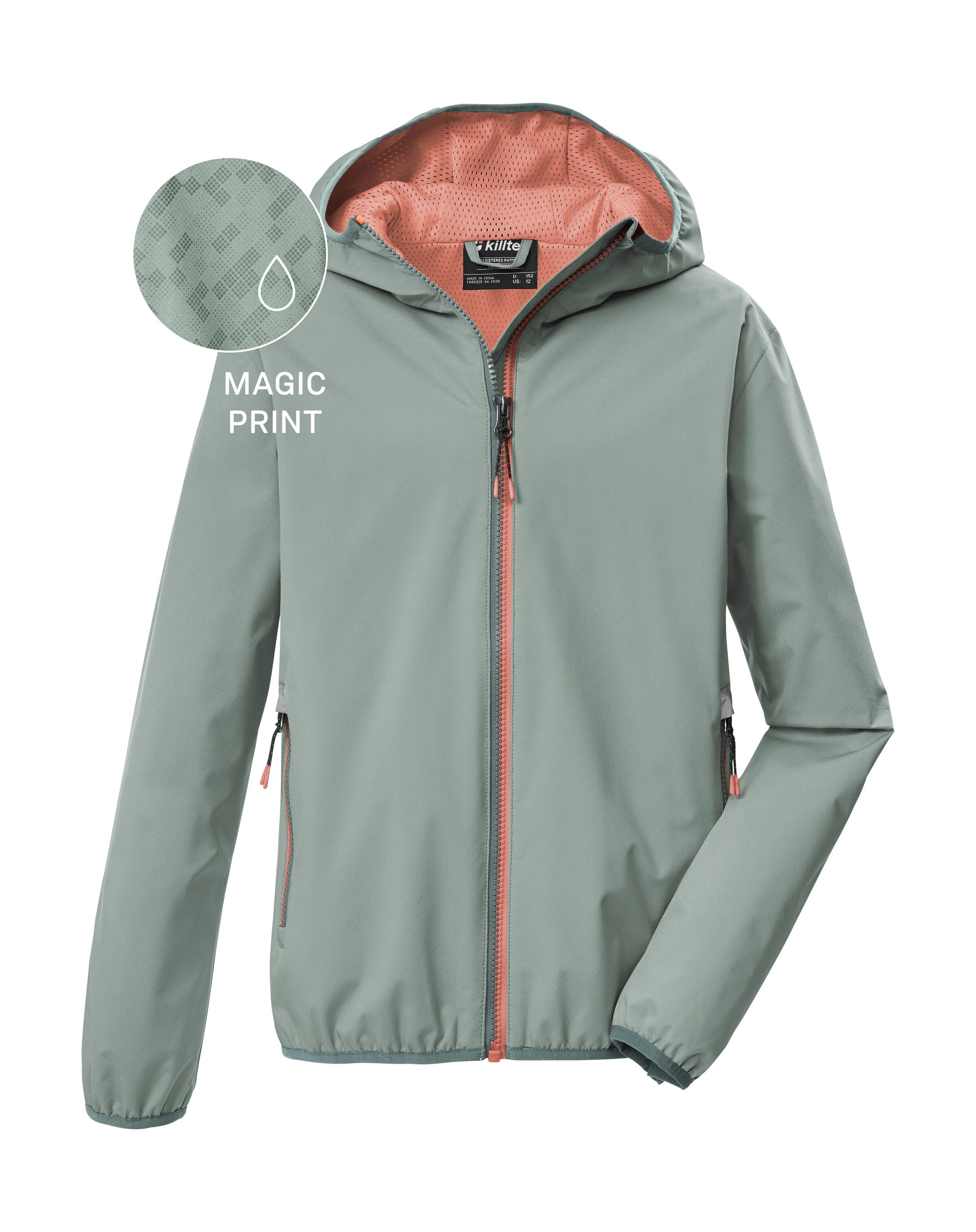 Killtec Funktionsjacke KOS 145 BYS JCKT Kinderjacke mit Magic Print, wasserdicht, Kapuze, Kinnschutz