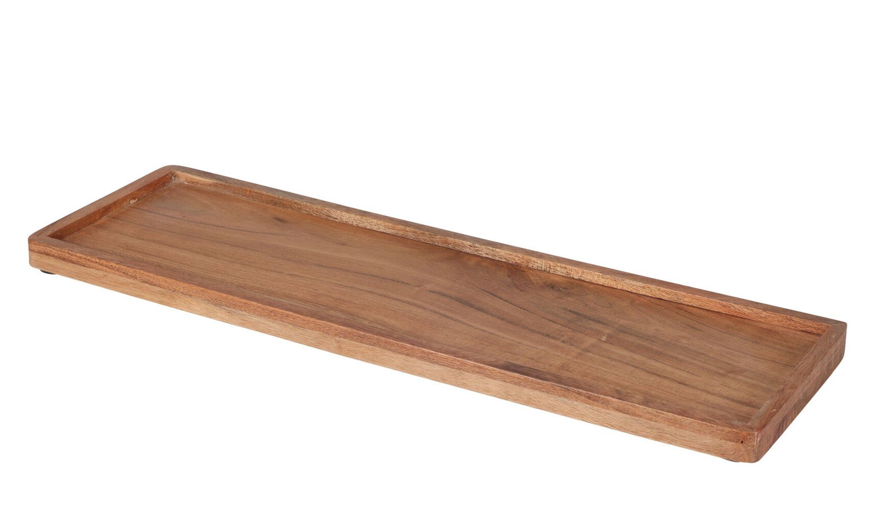 Spetebo Tablett Akazie Deko Tablett natur - 45 x 14 cm, Akazien Holz, erhöhter Rand