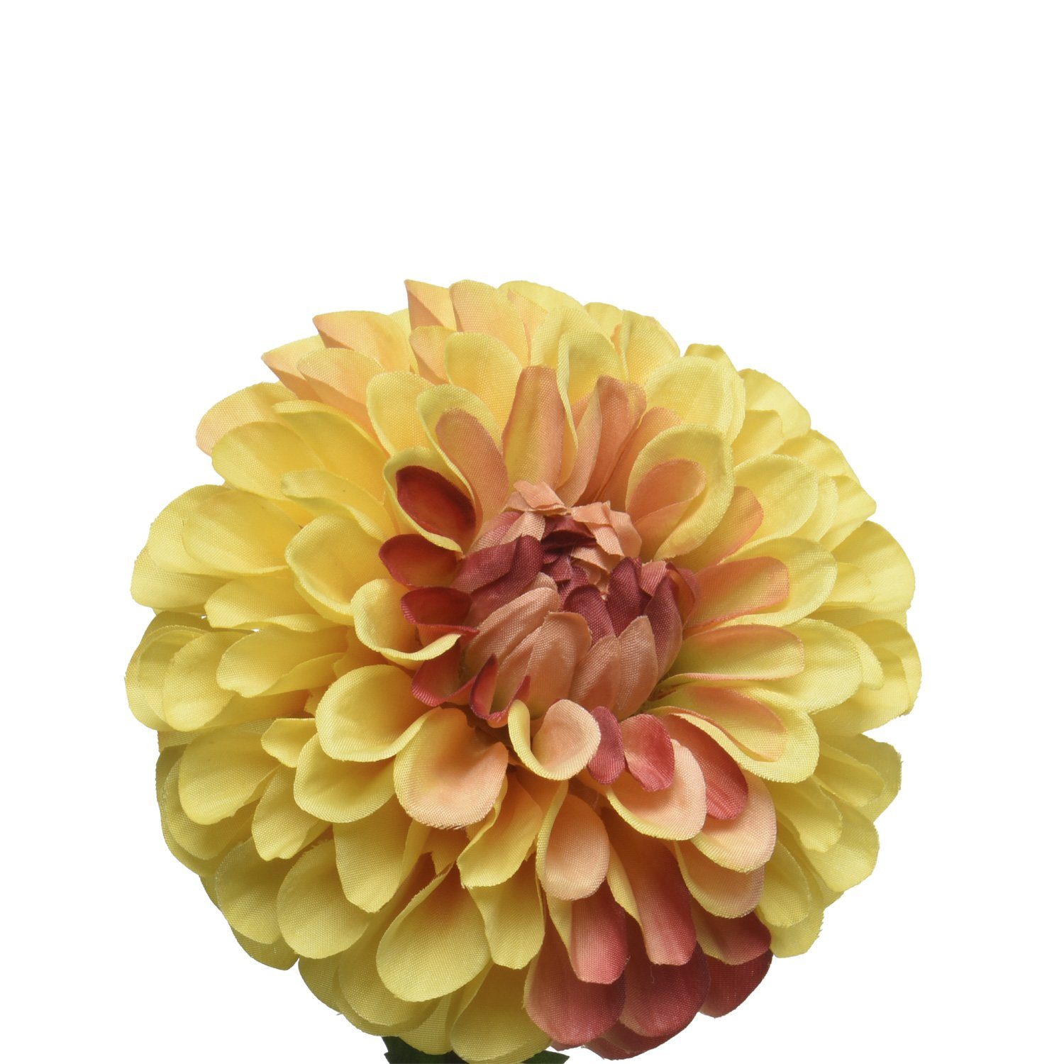 Kunstblume Dahlie 75 cm Stielblume H: gelb, Kunstblume Höhe Pompon MARELIDA, 75cm Dekoblume Stiel am
