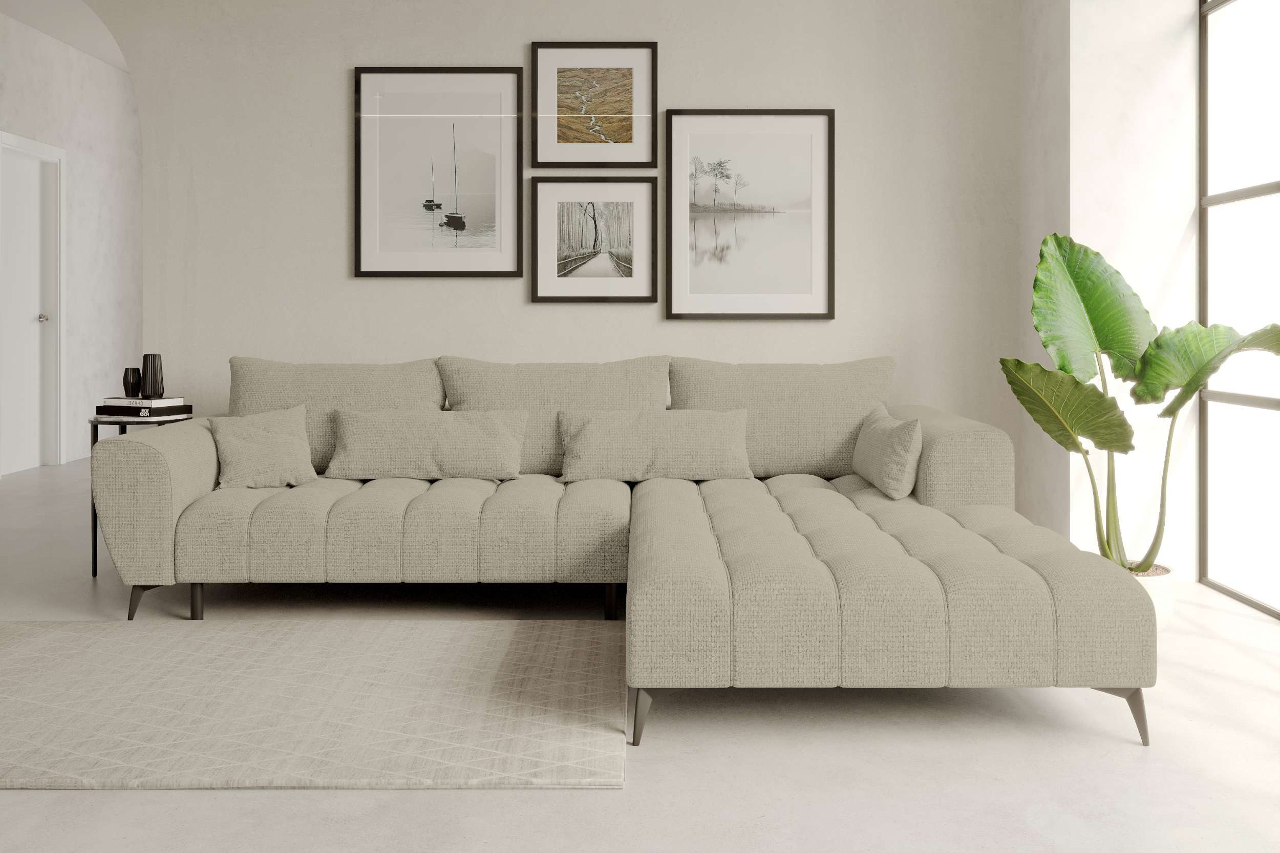 99rooms Ecksofa Ferrano, Sofa L-Form, Eckcouch, wählbar mit/ohne elektr. Si günstig online kaufen
