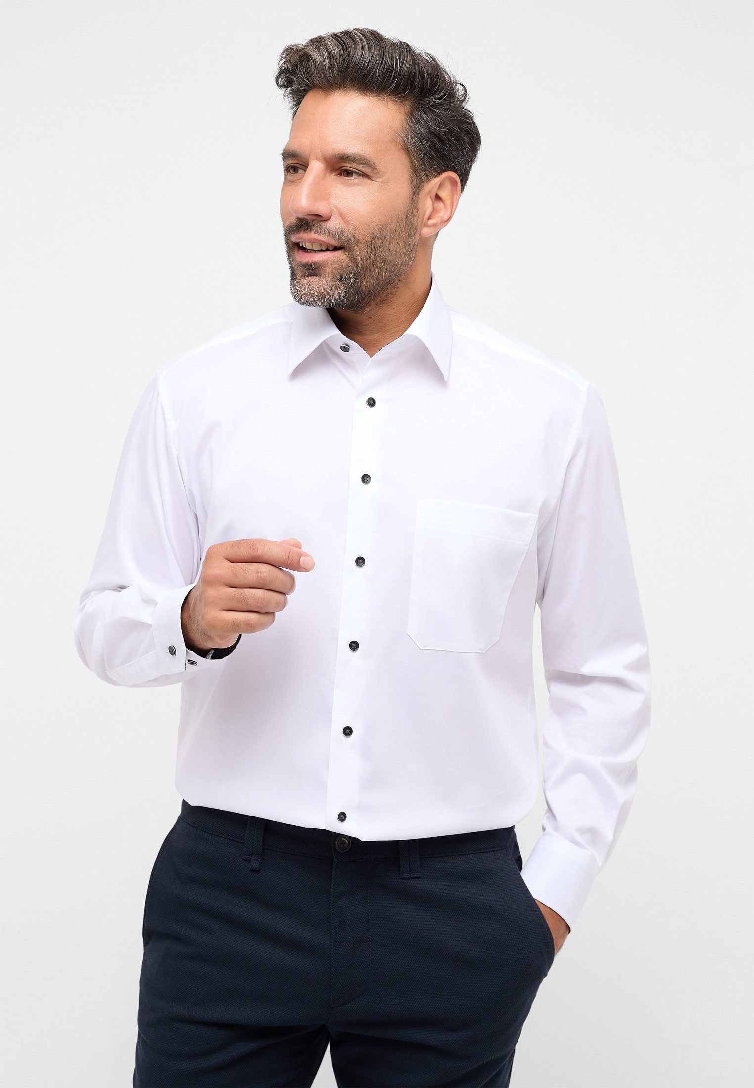 Eterna Businesshemd ETERNA COMFORT FIT Performance Shirt Langarm Hemd weiss 4060-00-E14E