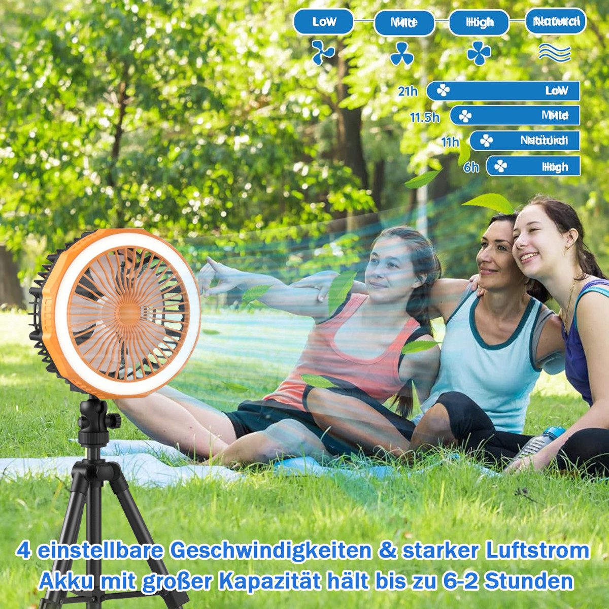 ZEUOPQ Standventilator Stativventilator mit LED oszillierender günstig online kaufen
