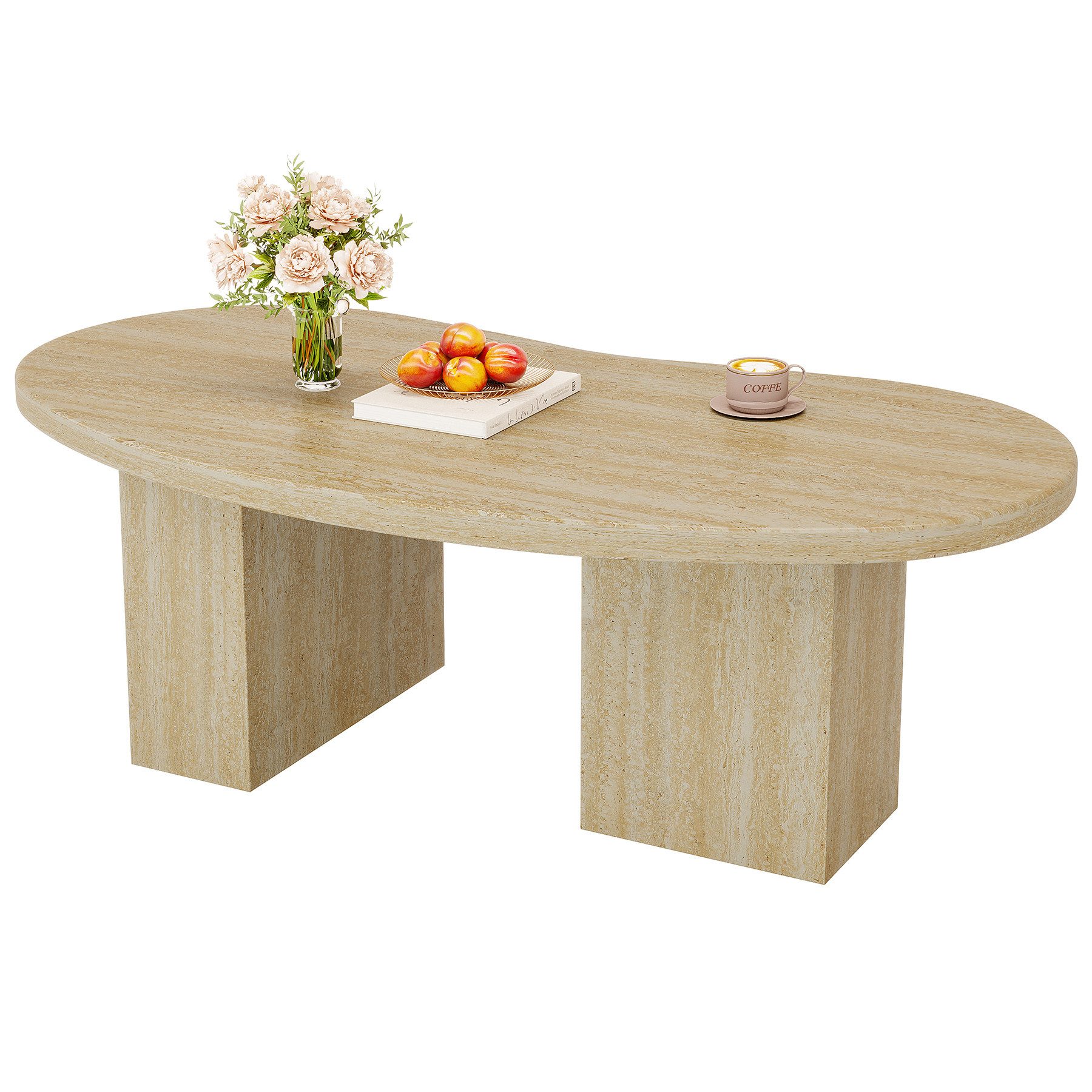 Tribesigns Couchtisch Oval Couchtisch für Wohnzimmer, günstig online kaufen