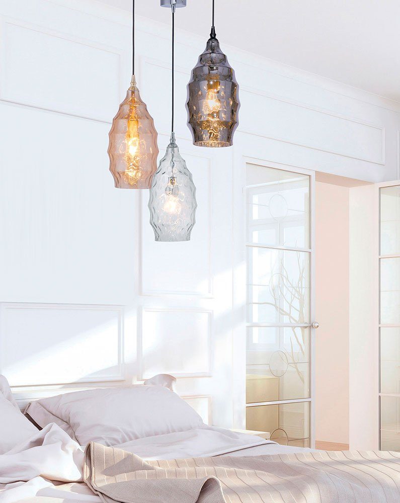 Filament Hänge Zimmer Leuchtmittel Leuchte inklusive, Vintage Wohn Pendel Warmweiß, etc-shop Decken Pendelleuchte, Glas