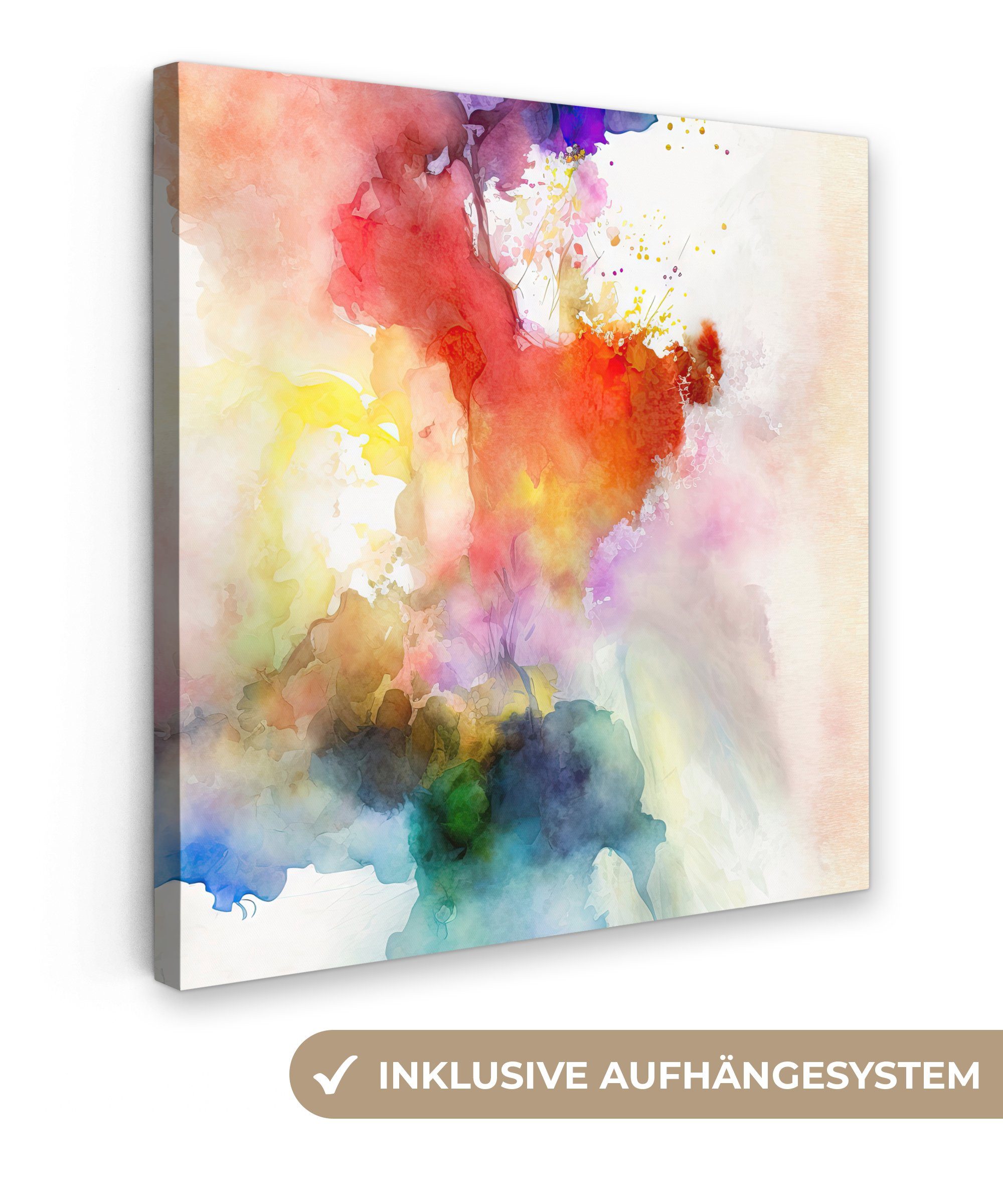 OneMillionCanvasses® Leinwandbild Aquarell - Regenbogen - günstig online kaufen